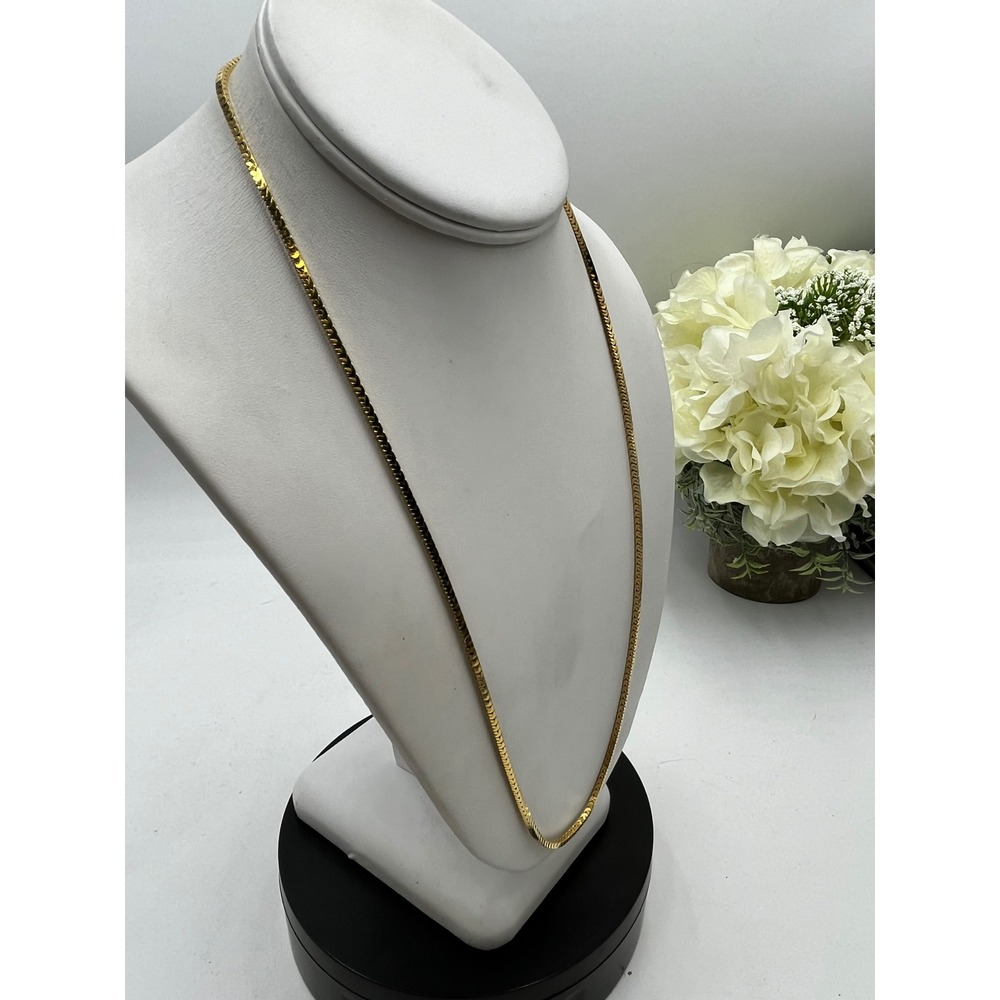 Givenchy Designer Vintage Herringbone Gold Plated Long chain 23" Necklace - Picture 16 of 16